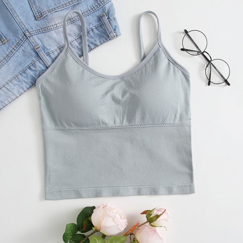 

Solid Longline Bralette, Dusty blue