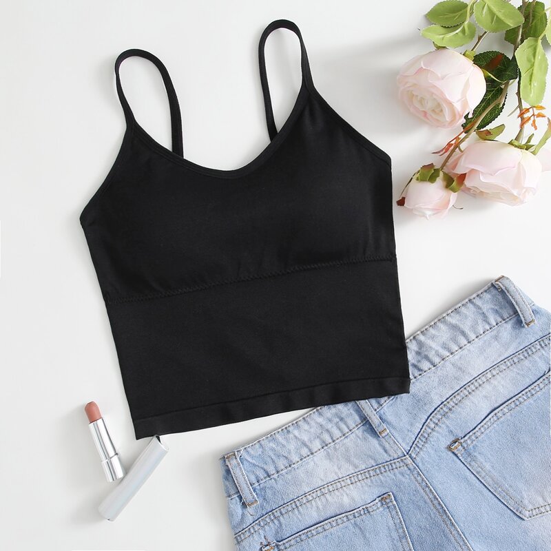 

Solid Longline Bralette, Black