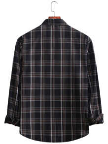 Manfinity Hypemode Men Plaid Curved Hem Shirt Without Tee - Multicolor - View 2