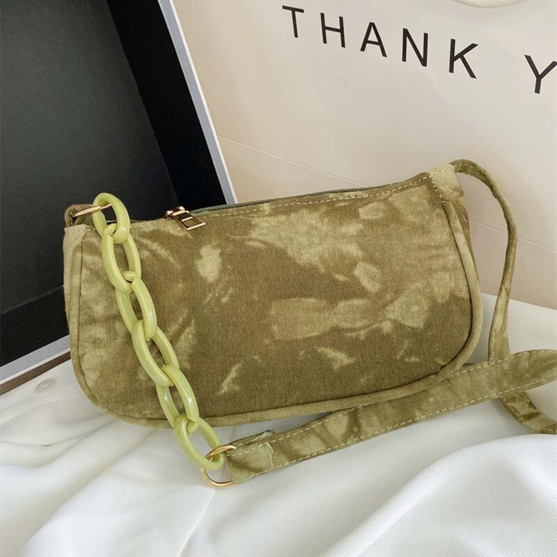 

Tie Dye Canvas Baguette Bag, Mint green
