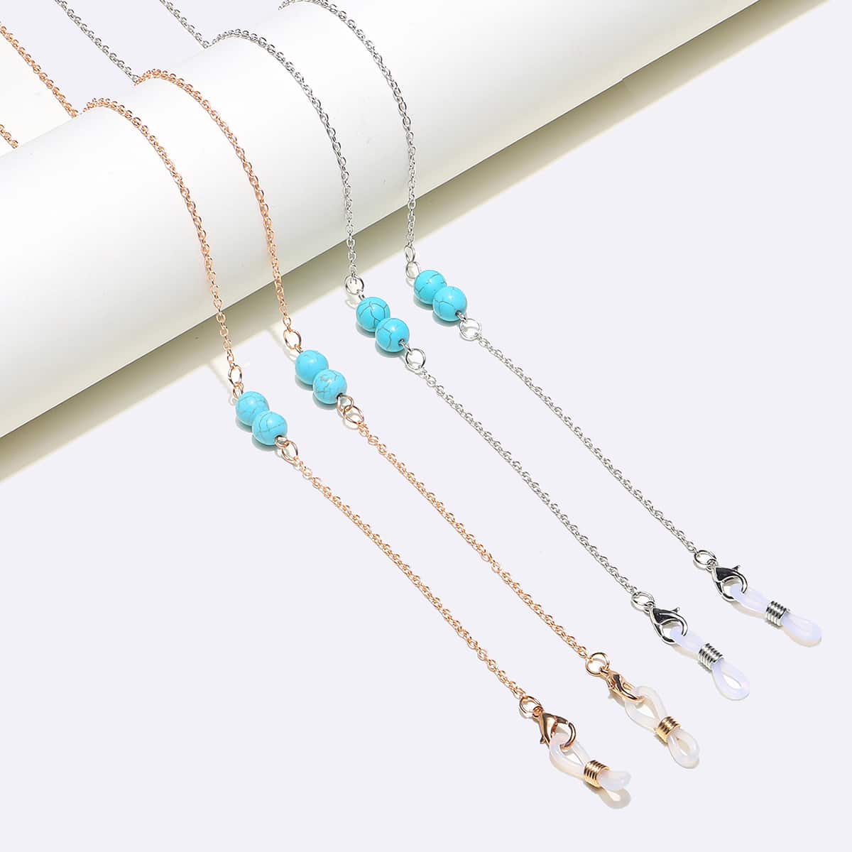 

2pcs Turquoise Decor Glasses Chain, Multicolor