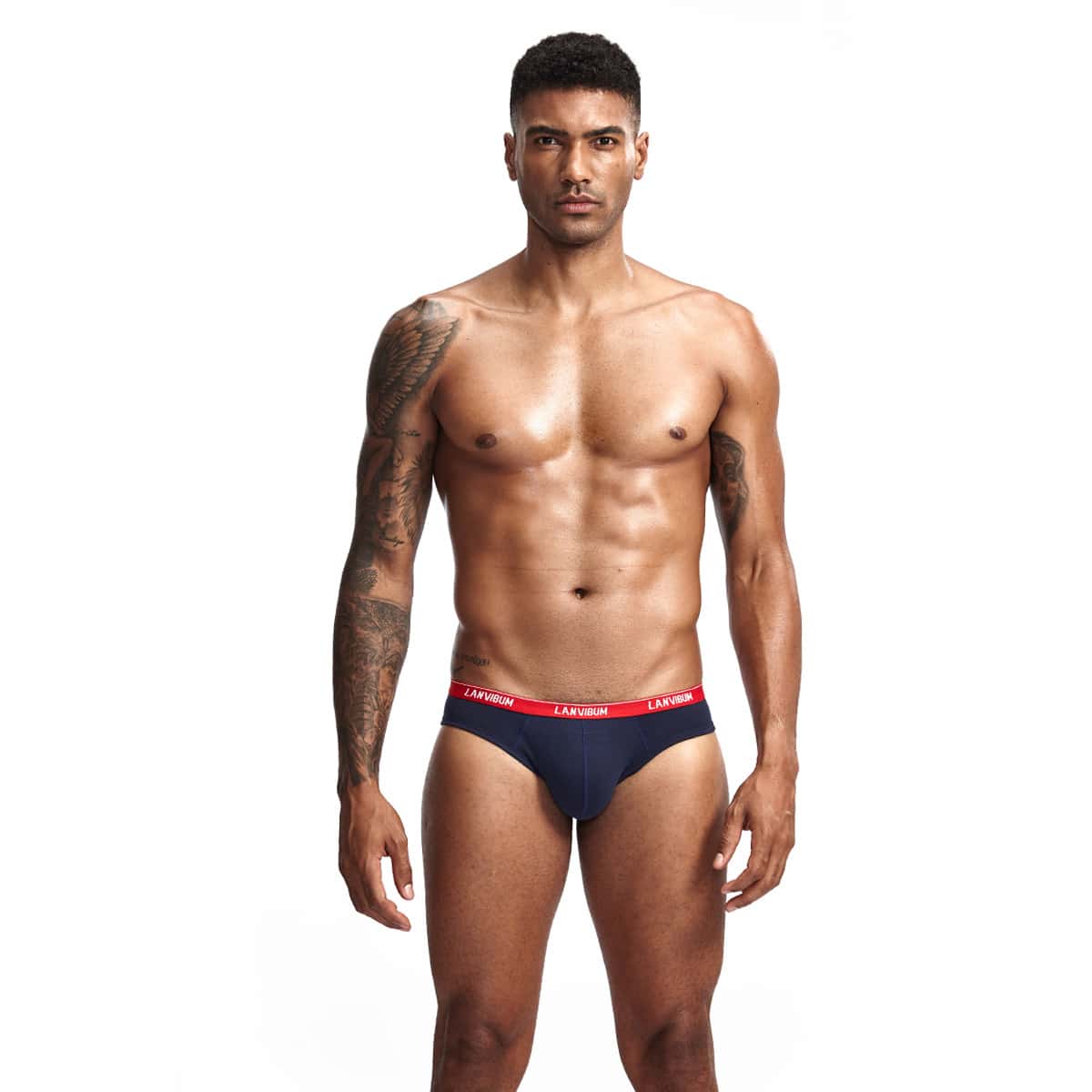 

Men Letter Graphic Brief, Navy blue