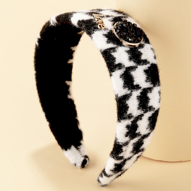 

Letter Decor Hair Hoop, Black and white