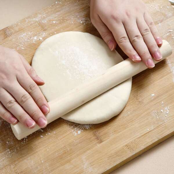 

1pc Wooden Rolling Pin, Beige