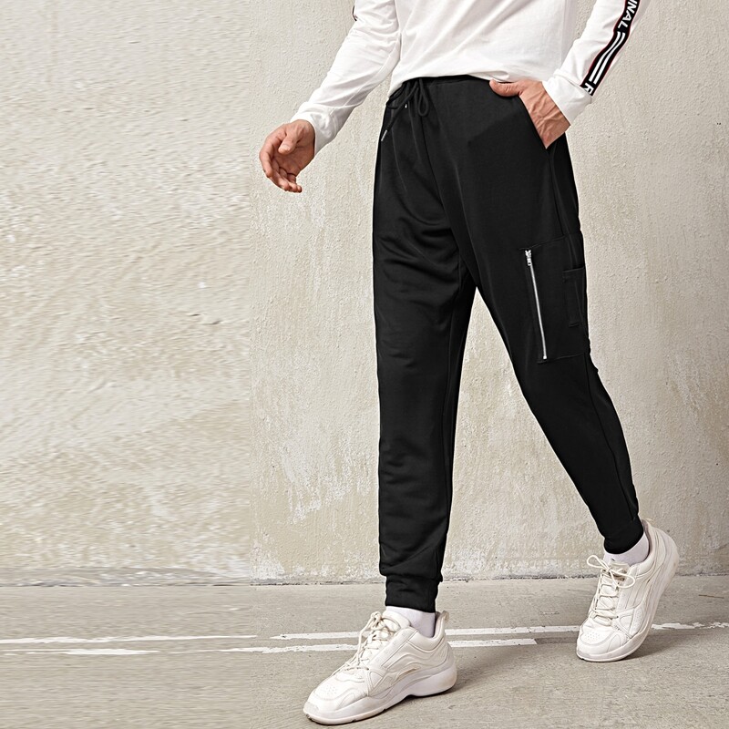 

Guys Zipper Pocket Joggers, Black