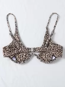 SHEIN Swim Summer Beach Leopard Underwire Bikini Top - Multicolor - View 2