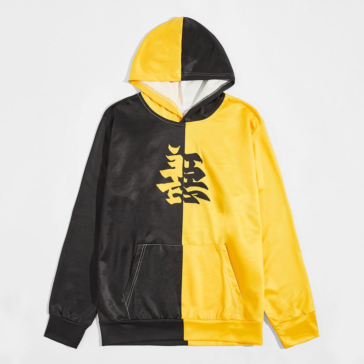 

Guys Letter Graphic Colorblock Hoodie, Multicolor