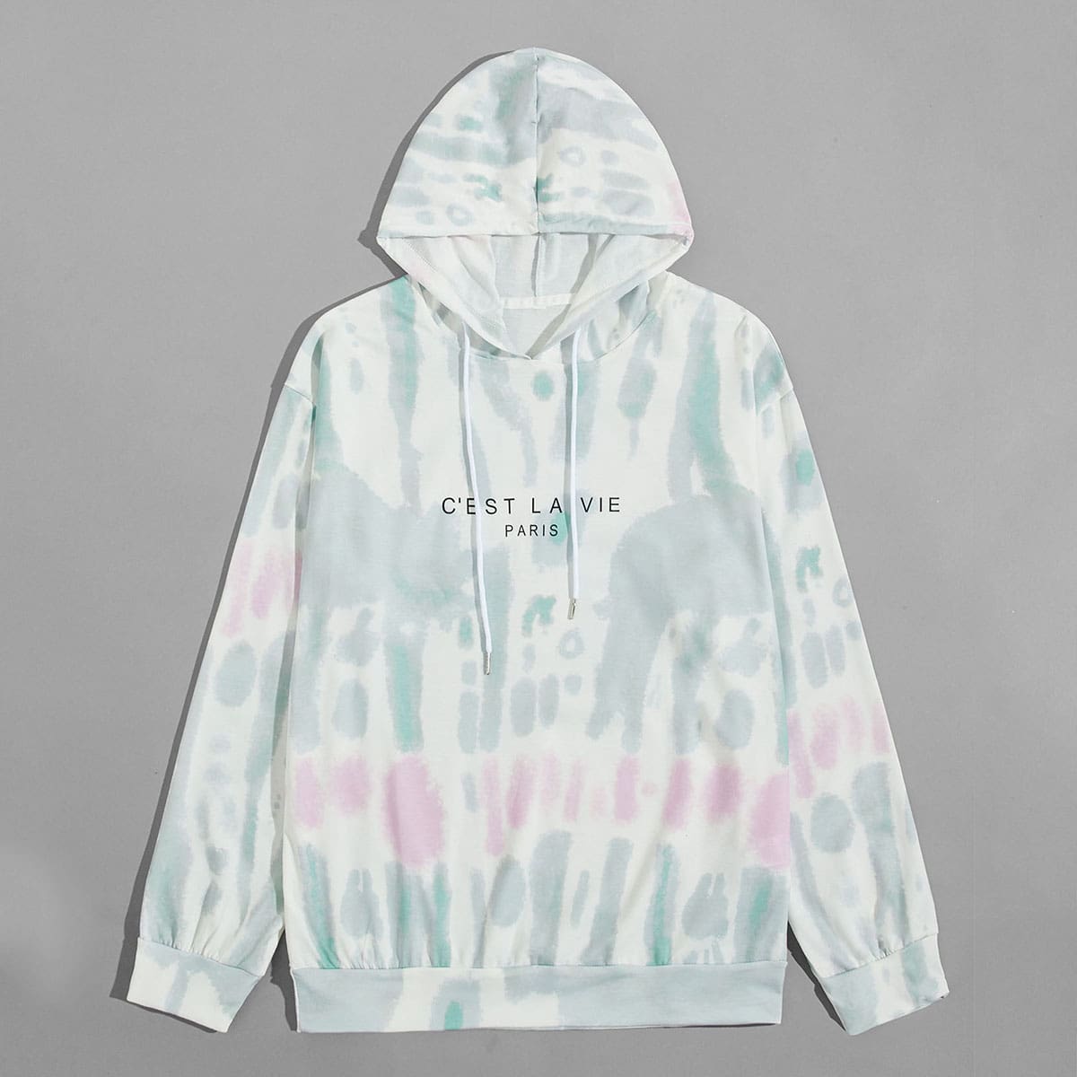 

Guys Letter Graphic Tie Dye Hoodie, Multicolor
