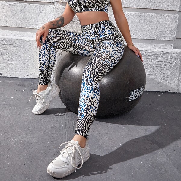 

Leopard Print Sports Leggings, Multicolor