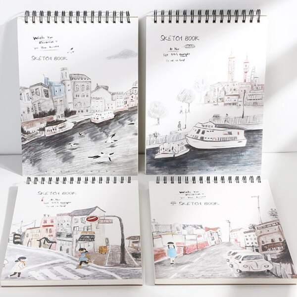 

1pc Cartoon Graphic Random Sketch Book, Multicolor