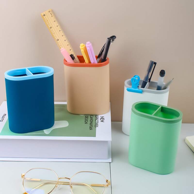 

1pc Random Color Block Pen Holder, Multicolor
