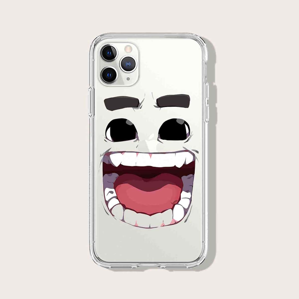 

Cartoon Graphic Clear iPhone Case, Multicolor