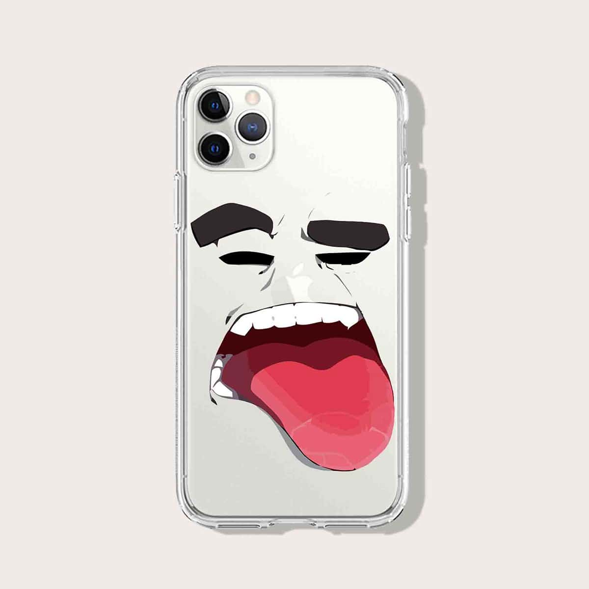 

Cartoon Graphic Clear iPhone Case, Multicolor