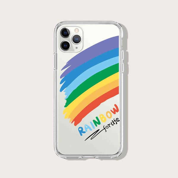 

Colorful Stripe Clear iPhone Case, Multicolor