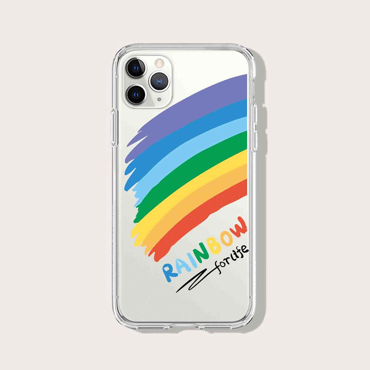 

Colorful Stripe Clear iPhone Case, Multicolor