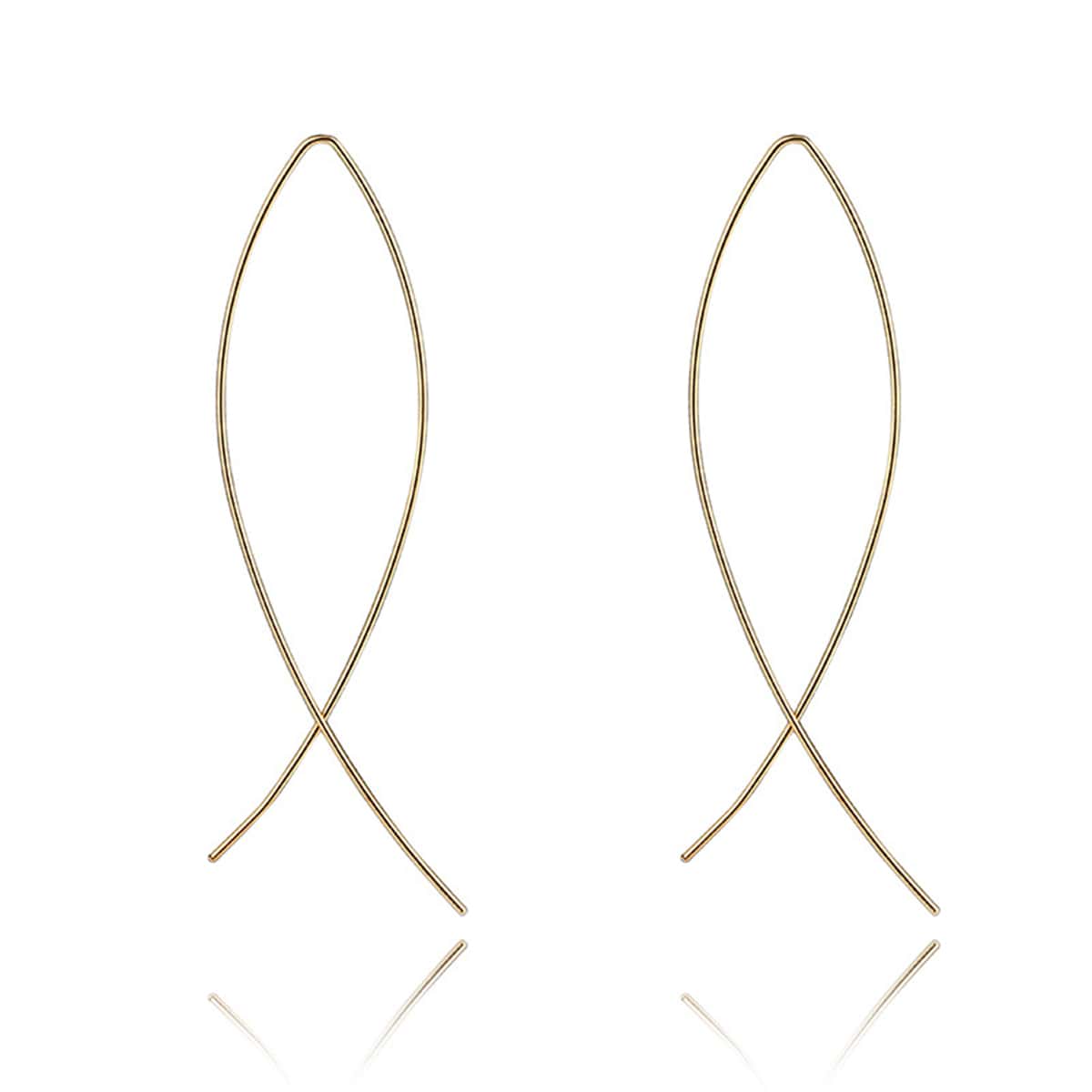 

Fish Shaped Hoop Earrings, Gold