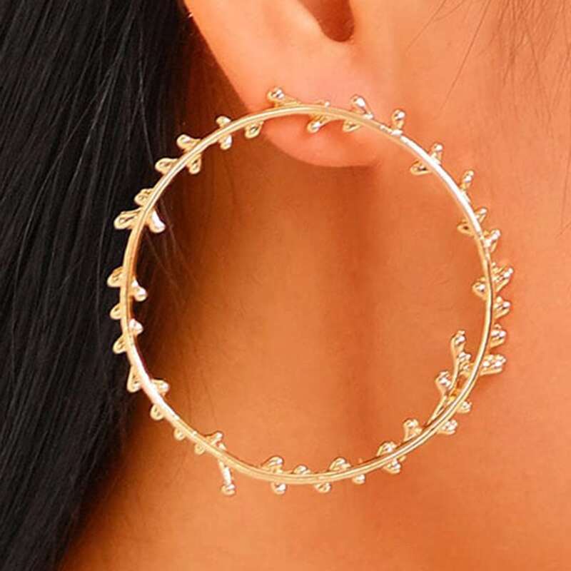 

Leaf Hoop Earrings, Gold