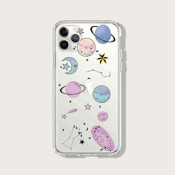 

Чехол для iPhone с рисунком планеты, Многоцветный