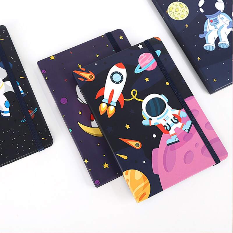 

1pack Astronaut Print Cover Random Notebook, Multicolor