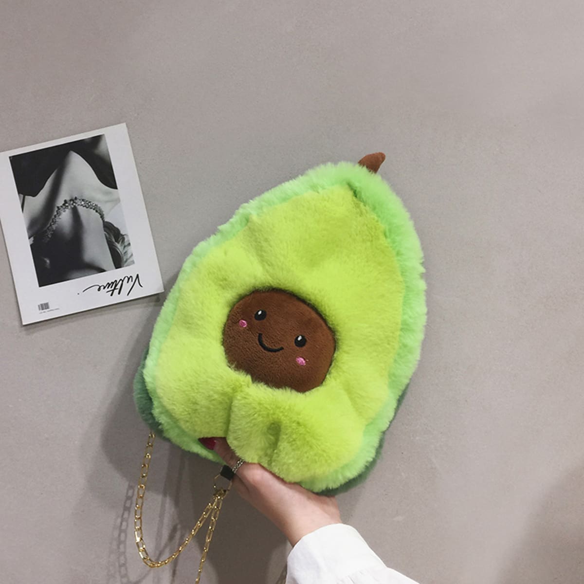 

Faux Fur Teddy Avocado Bag, Green