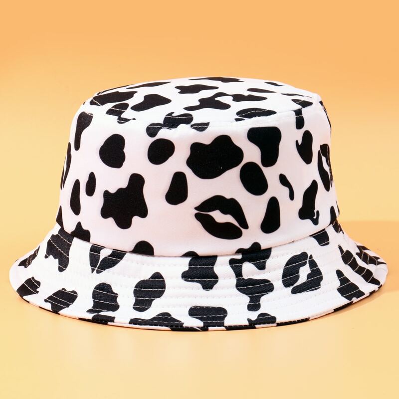 

Allover Print Bucket Hat, Black and white