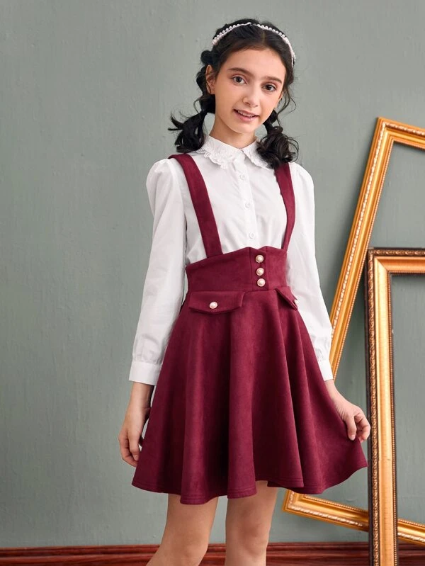 suspender dress girl