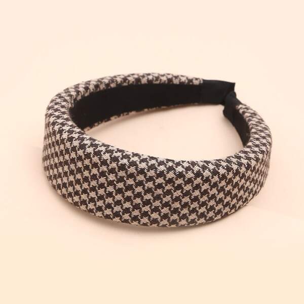 

Houndstooth Pattern Hair Hoop, Brown