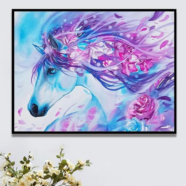 

Horse Print DIY Diamond Painting Without Frame, Multicolor