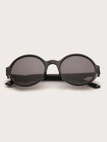 Gafas de moda con marco redondo para niños - Negro - Ver 4
