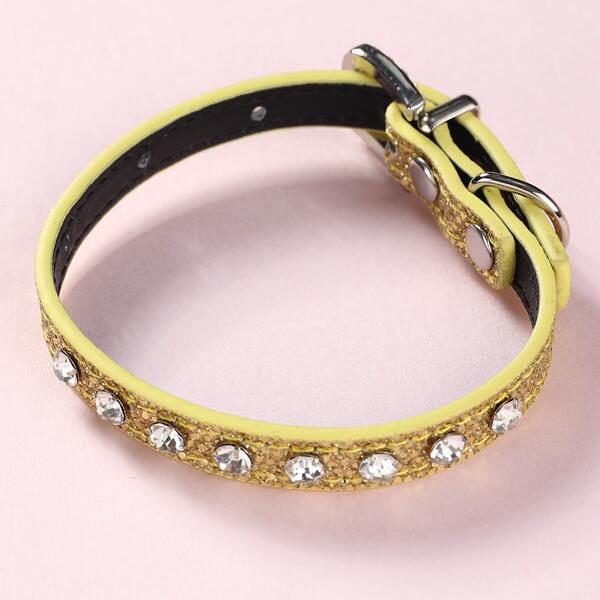 

Rhinestone Decor Cat Collar, Yellow