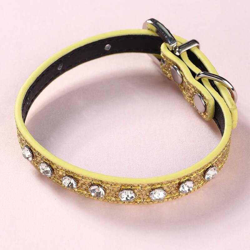 

Rhinestone Decor Cat Collar, Yellow