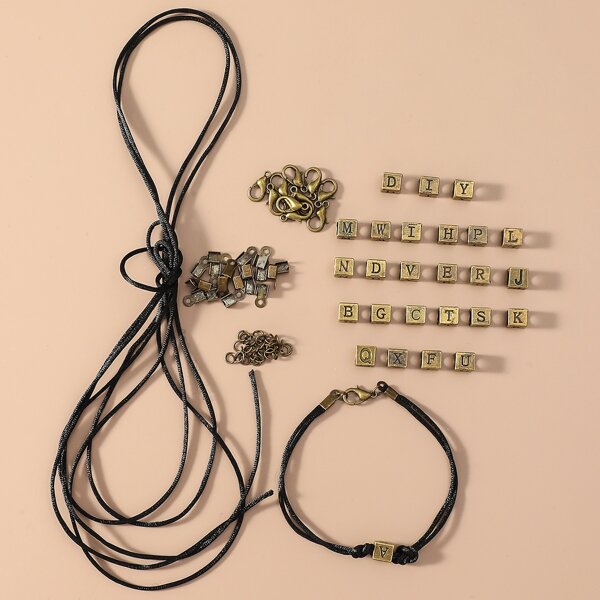 

DIY Letter Decor Jewelry Set, Black