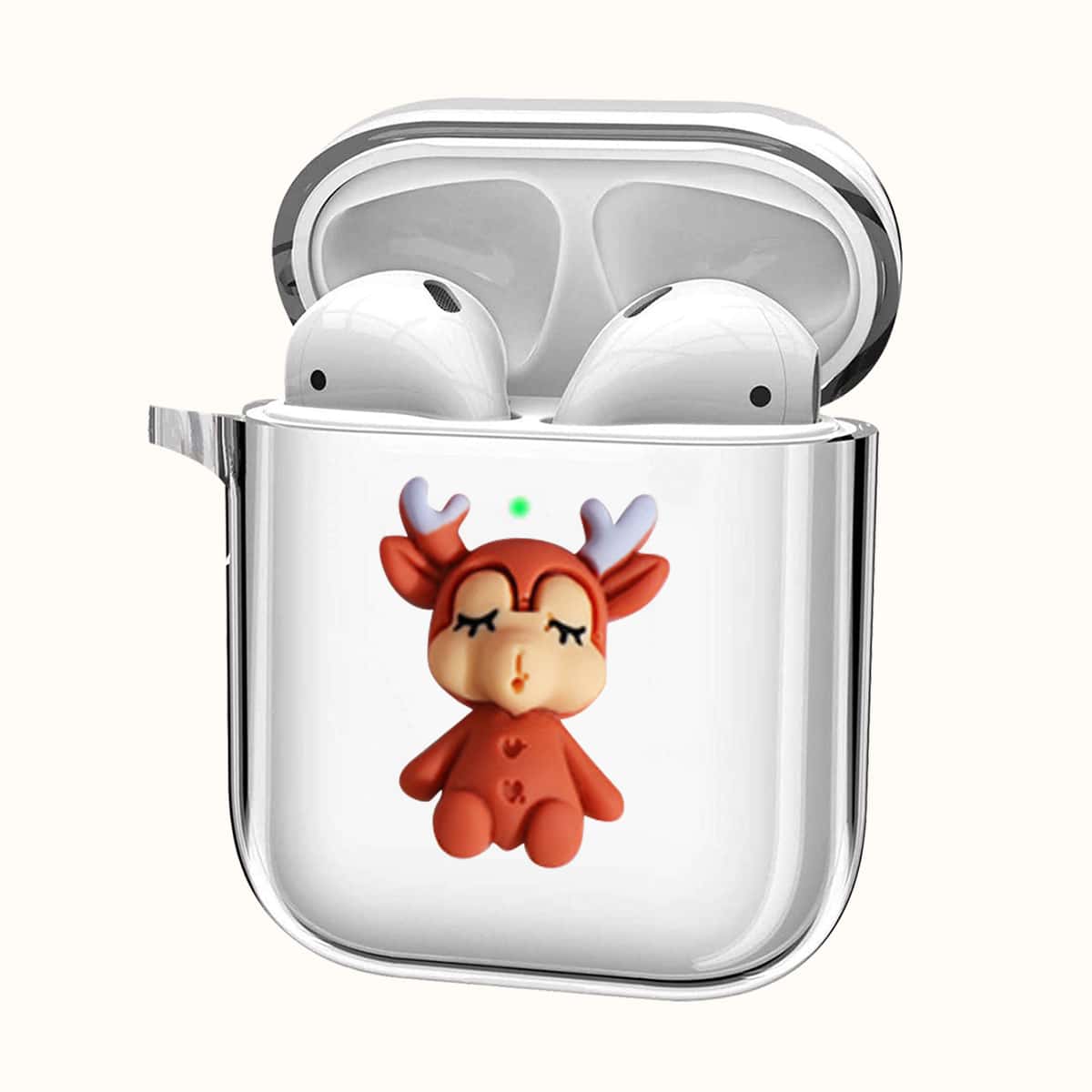 

Cute Deer Clear Airpods Case, Orange