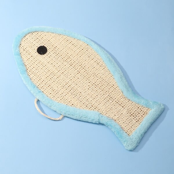 

Plush Binding Fish Shaped Cat Scratcher, Baby blue