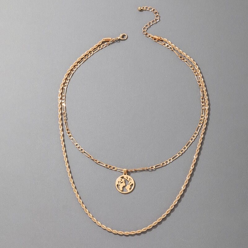 

Coin Layered Chain Necklace, Gold