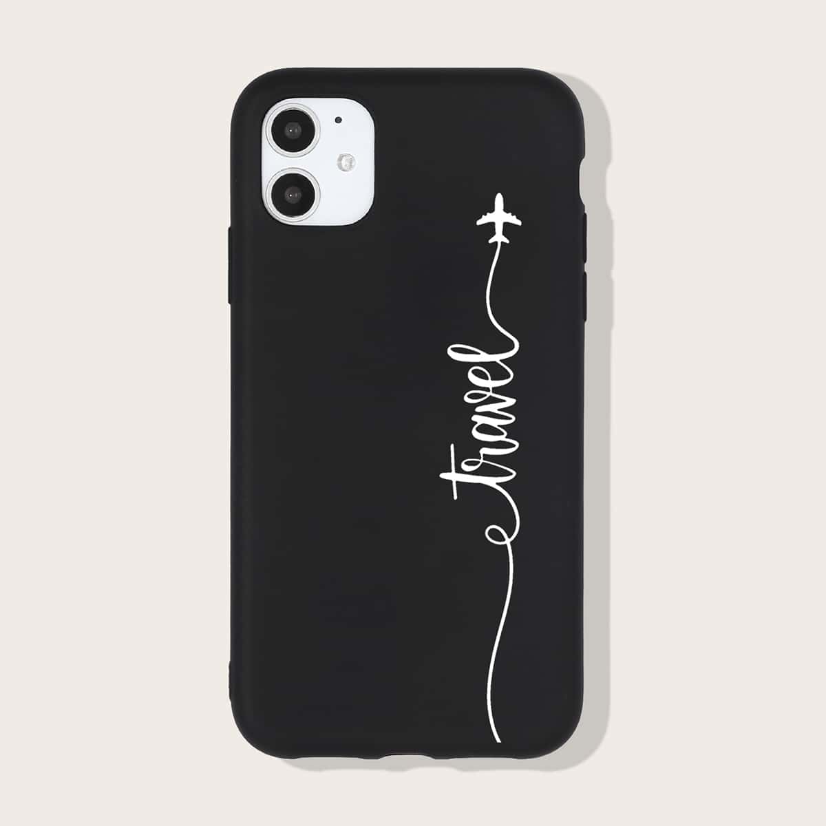 

Letter Graphic iPhone Case, Black