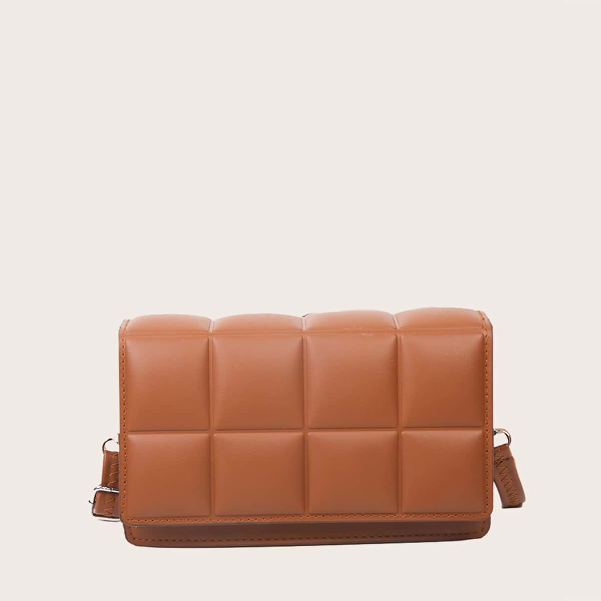 

Quilted Crossbody Bag, Brown