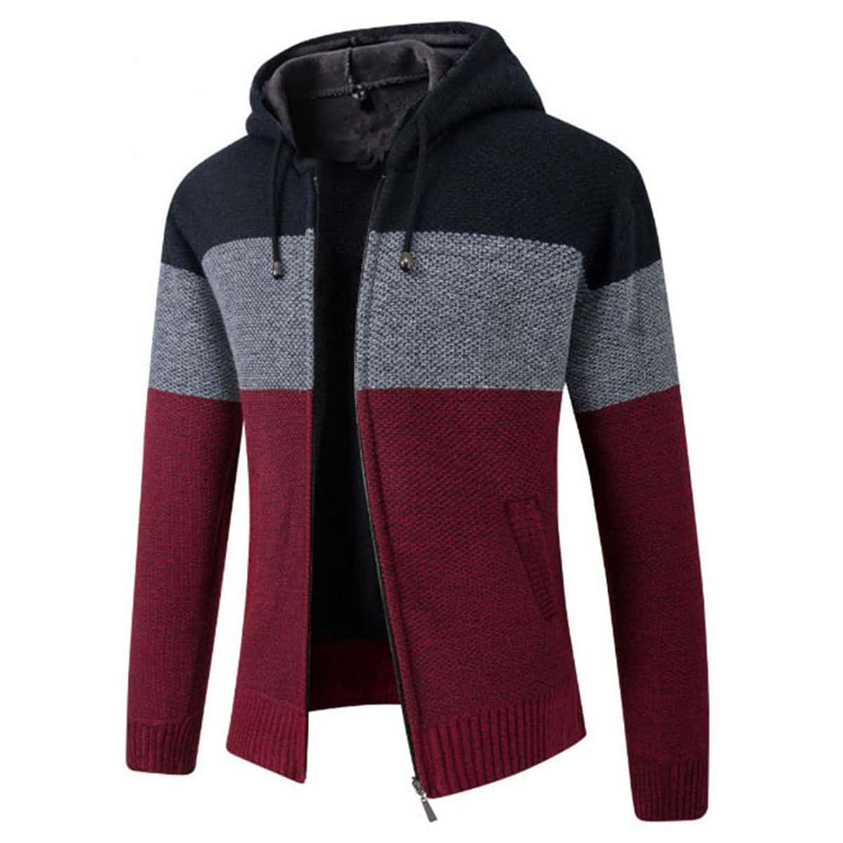 

Guys Cut And Sew Zip Up Cardigan, Multicolor