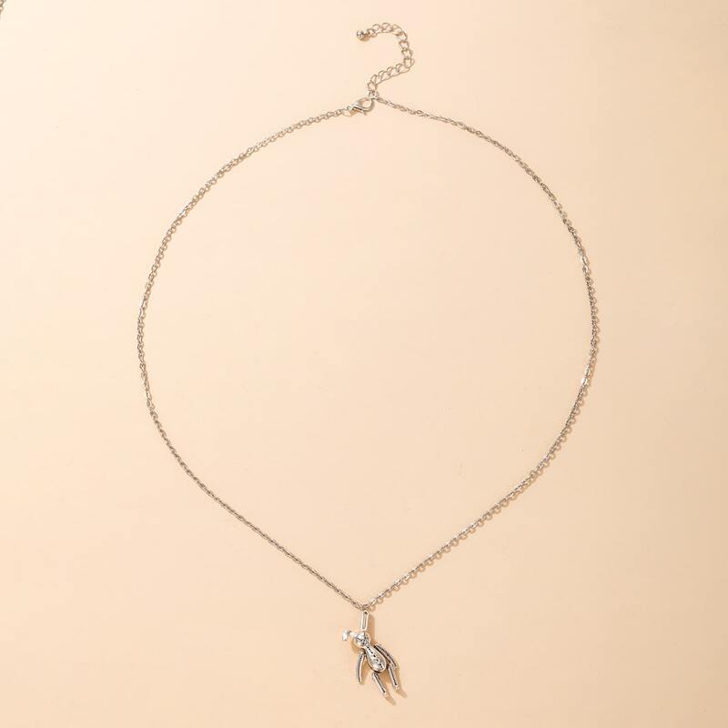 

Guys Rabbit Pendant Necklace, Silver