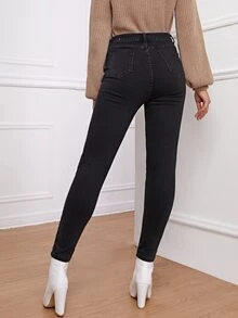High-Waisted Cropped Skinny Jeans