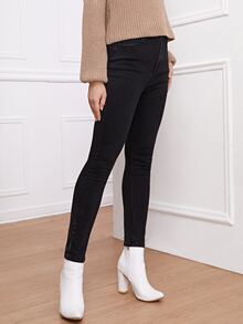 High-Waisted Cropped Skinny Jeans