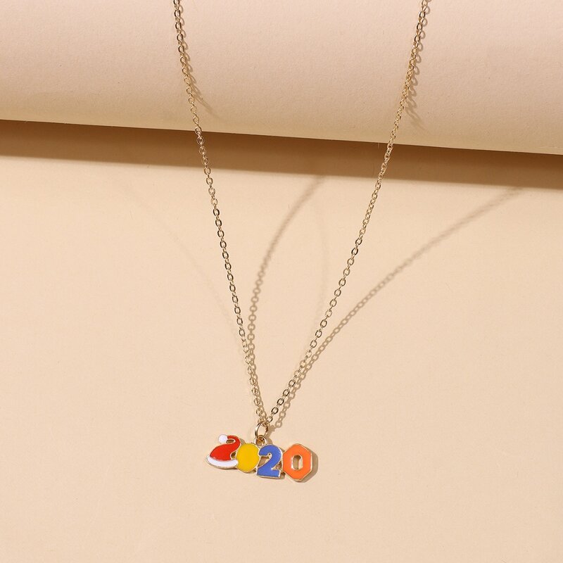 

Christmas Number 2020 Pendant Necklace, Multicolor