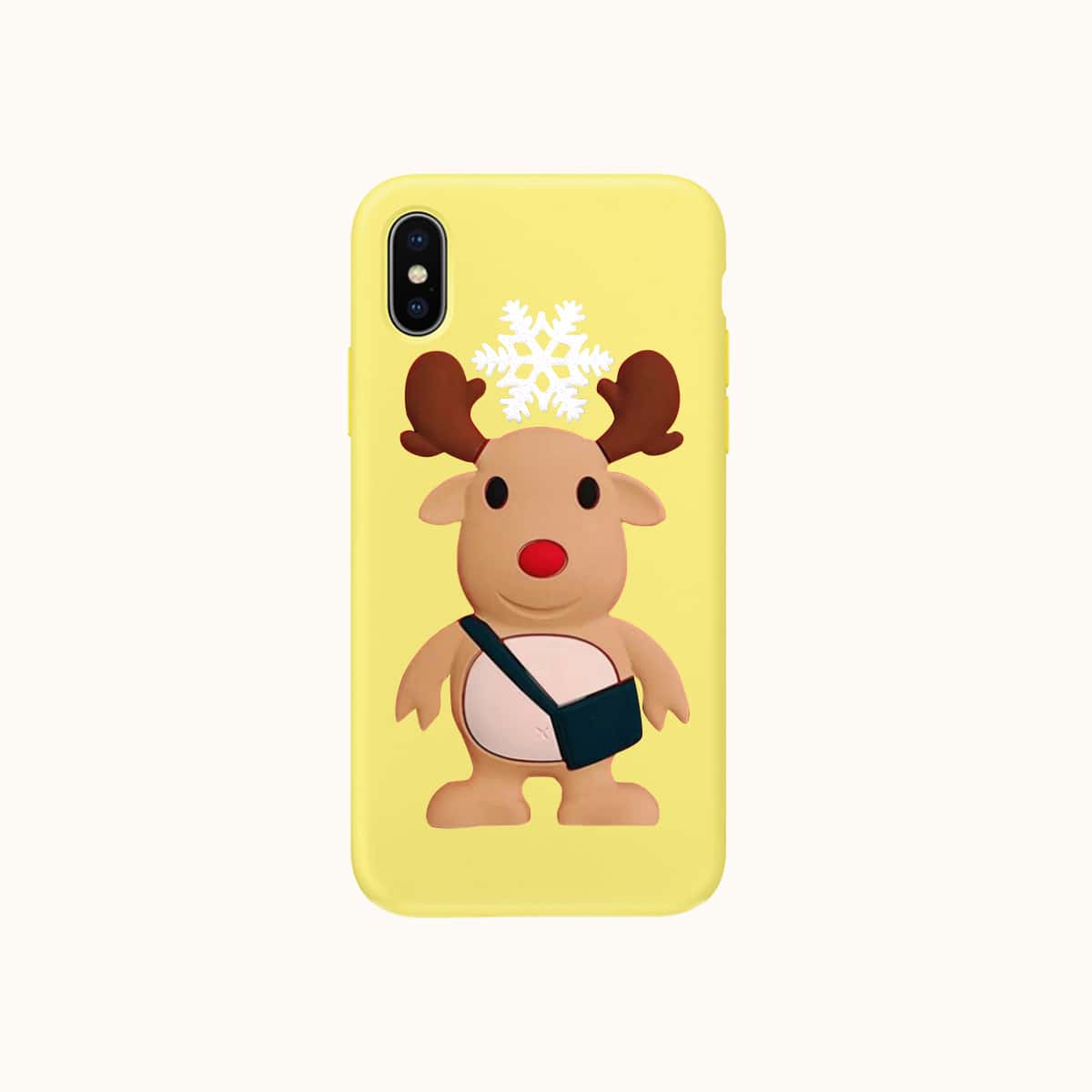 

3D Christmas Deer Phone Case, Yellow