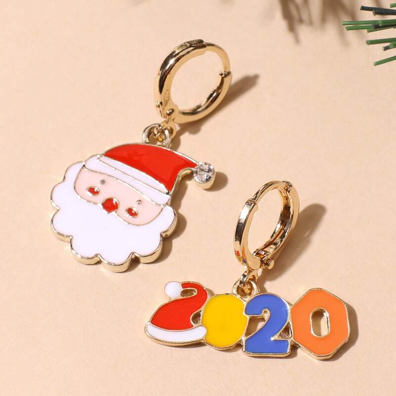 

Christmas Santa Claus Drop Earrings, Multicolor