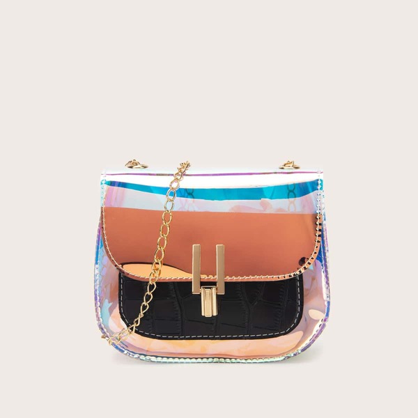 

Holographic Saddle Bag, Black