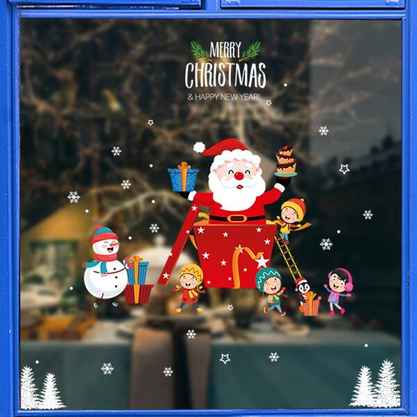

Santa Claus Print Window Sticker, Multicolor