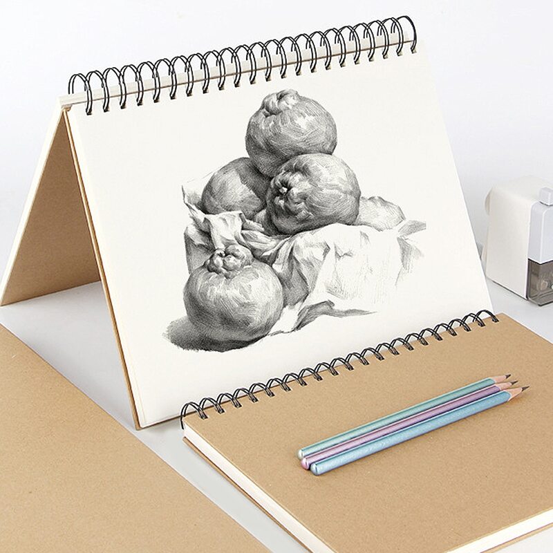 

1pc Kraft Paper Cover Sketch Book, Khaki