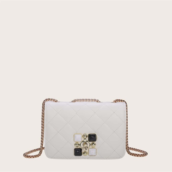 

Girls Quilted Crossbody Bag, White