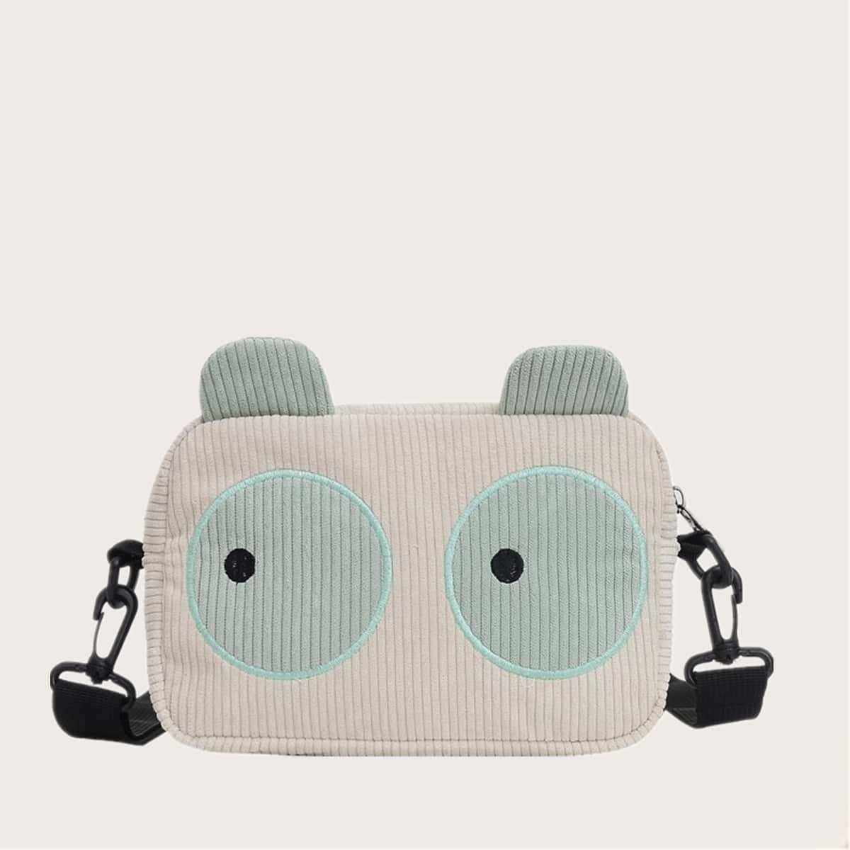 

Cartoon Corduroy Crossbody Bag, Multicolor