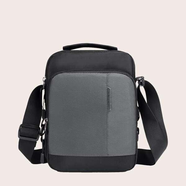 

Men Two Tone Crossbody Bag, Grey